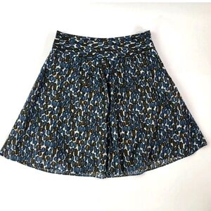 Mossimo Supply Co. Patterned Skater Skirt in Blue and Brown
